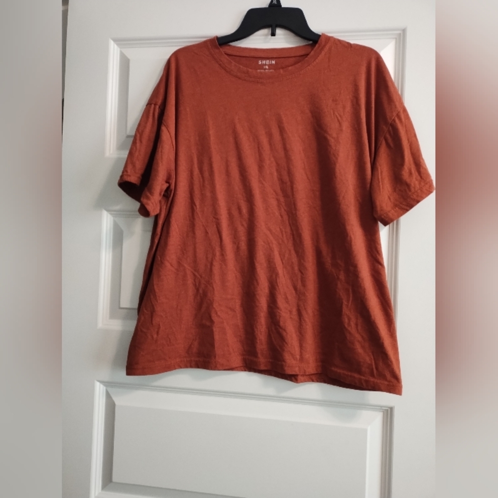 SHEIN Rust Cotton Blend Top